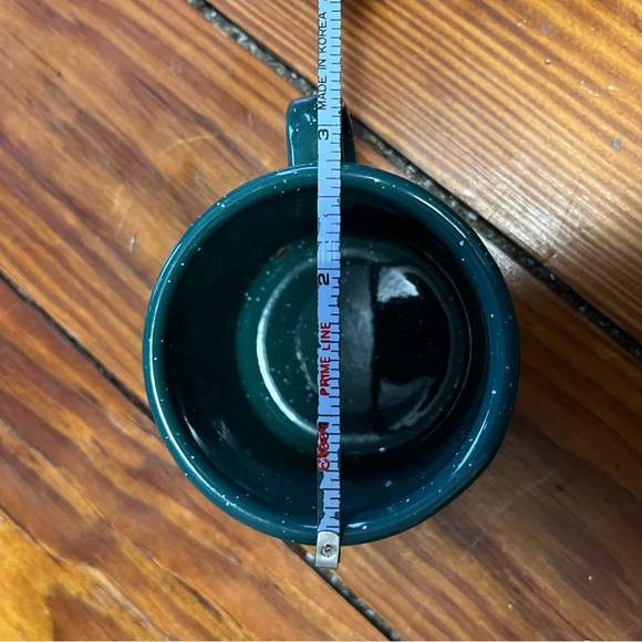 Small Camping Espresso Mug Enamel Green Speckle - Picture 6 of 7